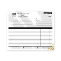 Compact Carbonless Invoice, Black Design